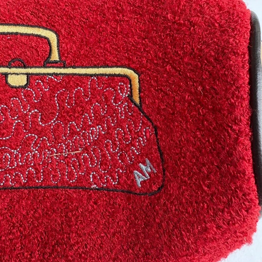 Vintage Antonio Melani Round Clutch Make Up Bag‎ Grandmacore Classic Bold Preppy